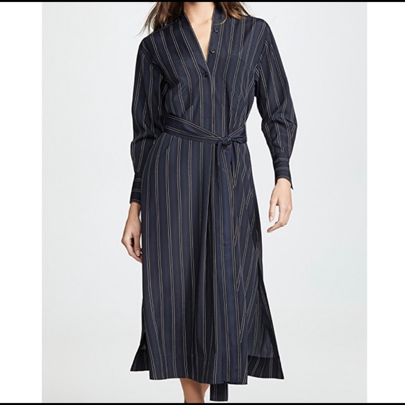 NWT Vince | Pinstriped Midi Dress - Picture 2 of 14